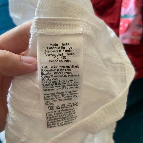 J. Crew Women's Size 2X White Textured Gauze Smocked Clio Top New with Tags - Picture 9 of 10